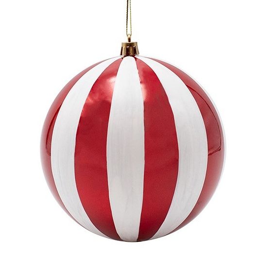 BOLA DE NATAL VERMELHA/BRANCA