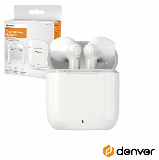 Auriculares Earbuds TWS Bluetooth V5.0 Branco DENVER