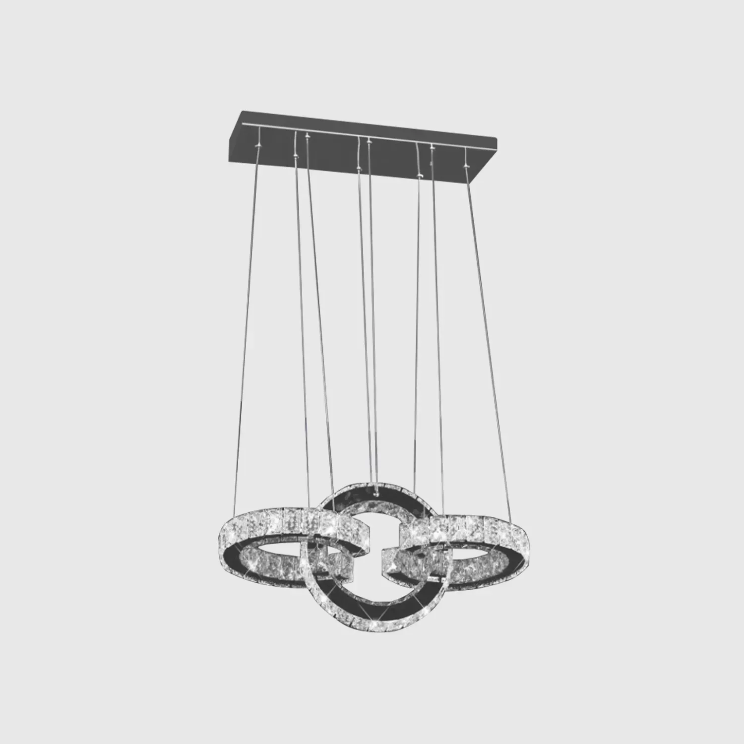 Candeeiro Suspenso Cristal Apollo - LED 40W 3CCT | Prateado