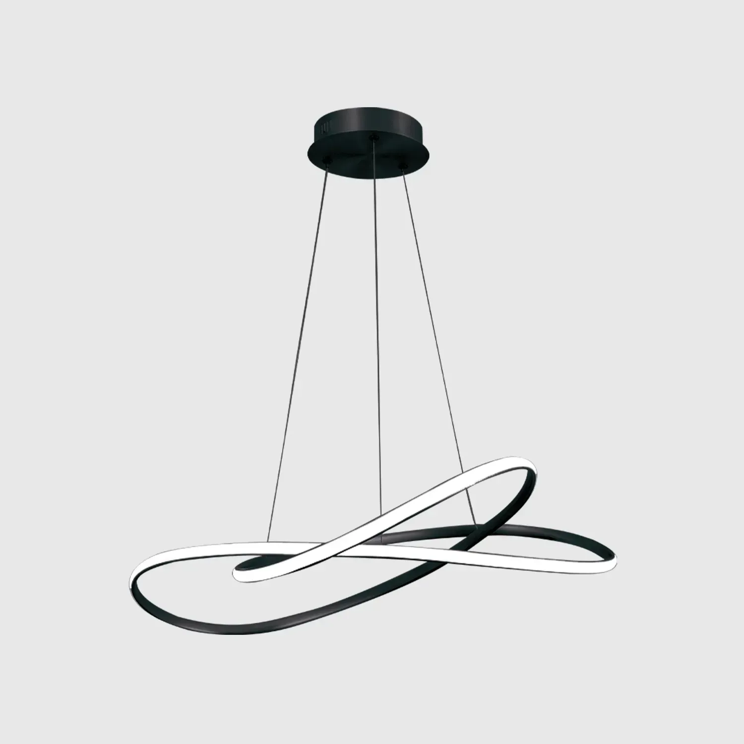 Candeeiro Suspenso - LED 55W | Preto 3CCT Com Comando