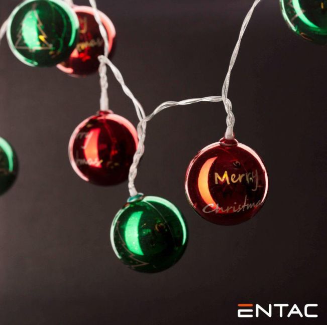 Luzes de Natal 10 LED Bolas Coloridas a pilhas 1.65m ENTAC Luzes de Natal 10 LED Bolas Coloridas a pilhas 1.65m ENTAC