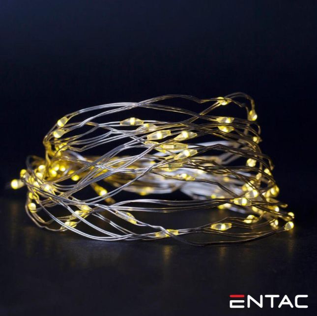 Luzes de Natal 20 LED 3000K Arame a pilhas 1m ENTAC Luzes de Natal 20 LED 3000K Arame a pilhas 1m ENTAC