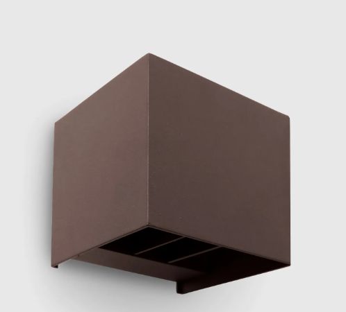 Aplique LED de parede com ângulo ajustável cúbico corten 2 x 5W