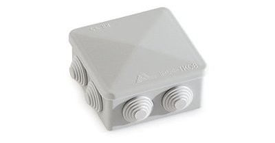 Caixa de Derivação Estanque c/ Bucins Cinza 80x80x45mm