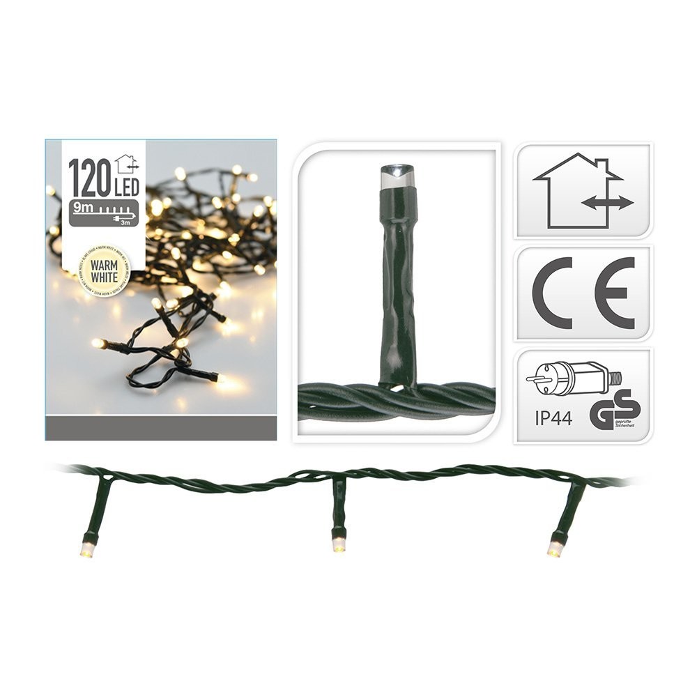 Grinalda Fixa 120 leds Luz Quente