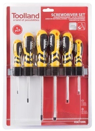 CONJUNTO DE 6 CHAVES FENDAS E PHILIPS - HSET09N - TOOLLAND