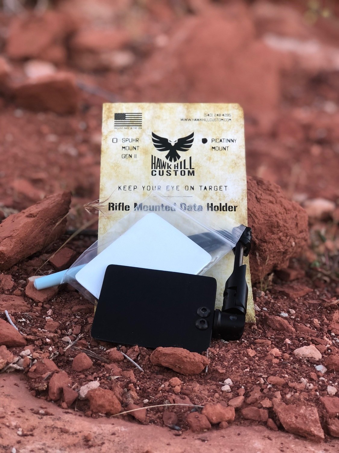 Hawk Hill Rifle Mounted Data &quot;Dope&quot; Card Picatinny Mount