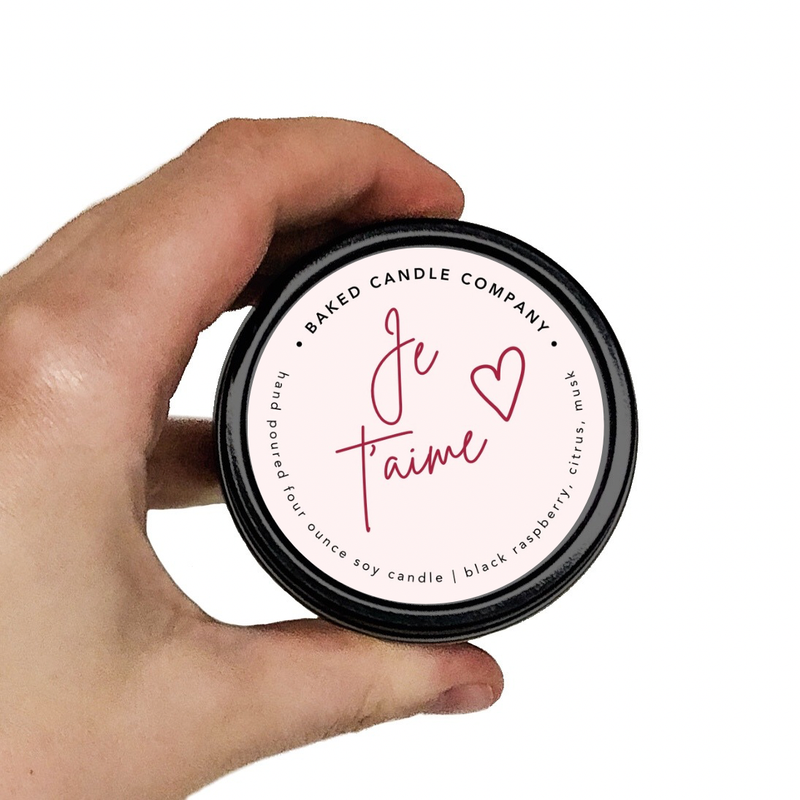 Je t’aime 4oz. Soy Candle Tin