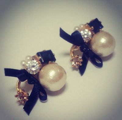 JENA Earrings of ring ネイビー（モンタナ）
