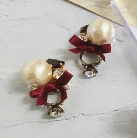JENA Earrings of ring ボルドー