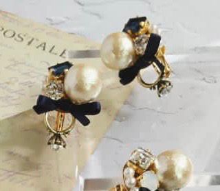 JENA Earrings of ring ネイビー（モンタナ）