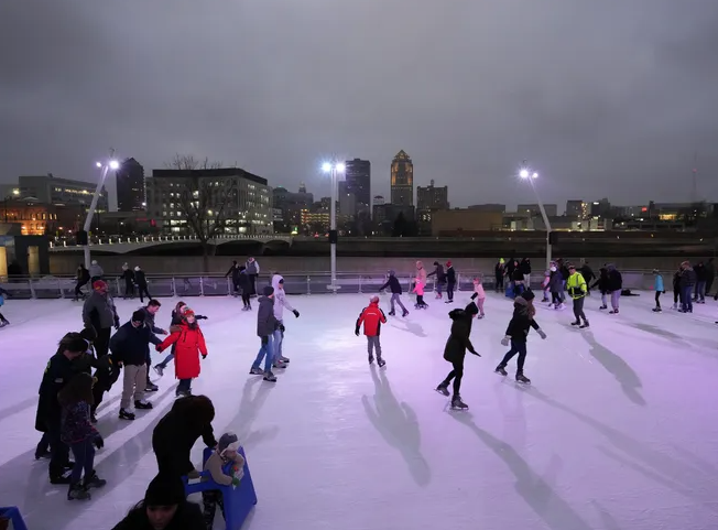 Ice skating at Brenton Skating Plaza