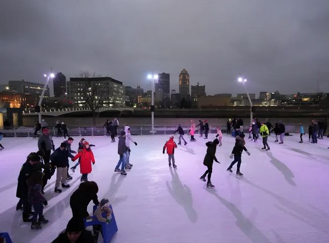 Ice skating at Brenton Skating Plaza