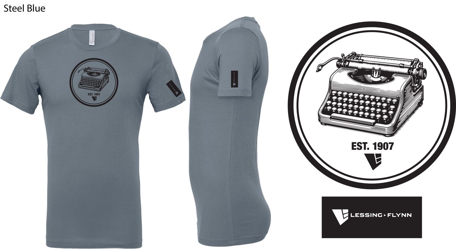Steel blue with black imprint