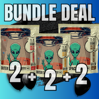 5MG THC : 5MG CBD | Outer Space Taffy | 6 Pack | Bundle DEAL