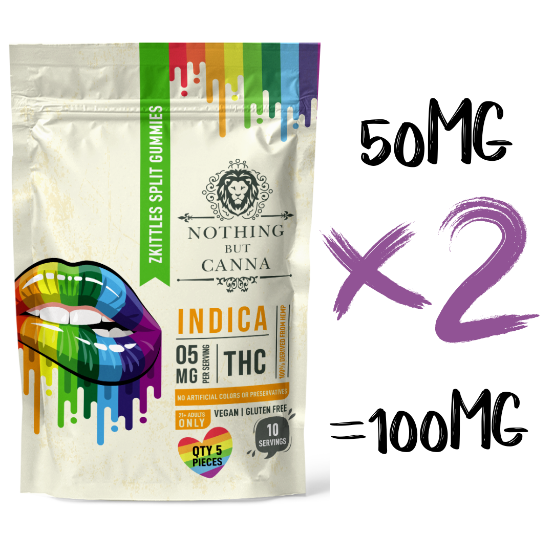 10MG THC Splits | Zkittles | Indica |10 Servings | 5 Pack | Nothing But Canna | 2 for 1