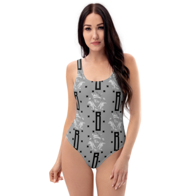 Grey Minimalistic One Piece Swimsuit