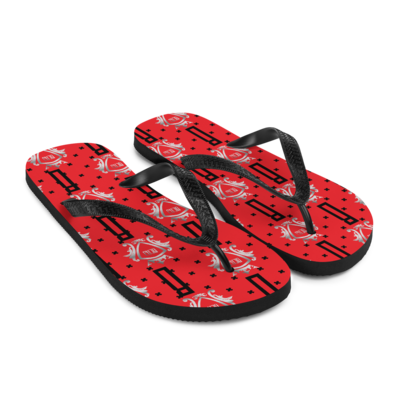 Dark Red Modern Flip Flops