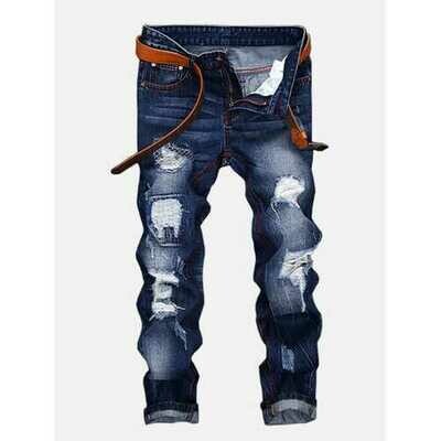 Vintage Holes Straight Legs Jeans Vintage Holes Straight Legs Jeans