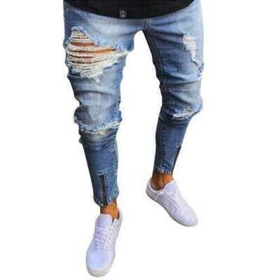 Skinny Ripped Zipper Design Jeans Skinny Ripped Zipper Design Jeans