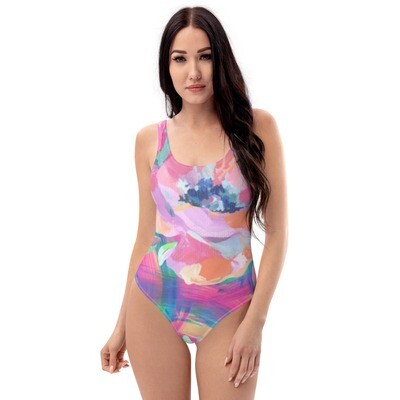 Colorful Lavender One Piece Swimsuit