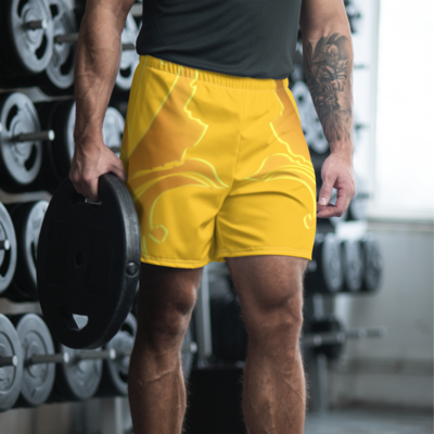 Minimal Yellow Men's Athletic Long Shorts