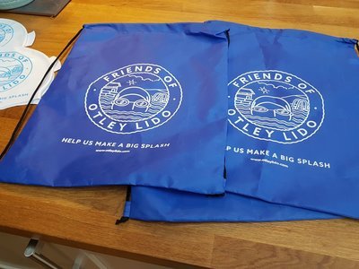 Blue 'Otley Lido' Drawstring Swim / Kit Bag
