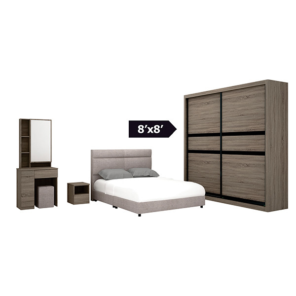 Bedroom Set with wardrobe 8' x 8'