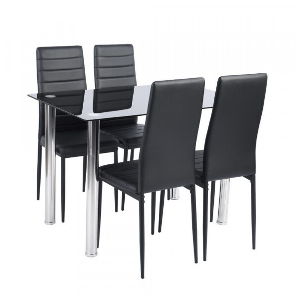 1+4 Xacharia Glass Table Top Dining Set 1+4 Xacharia Glass Table Top Dining Set