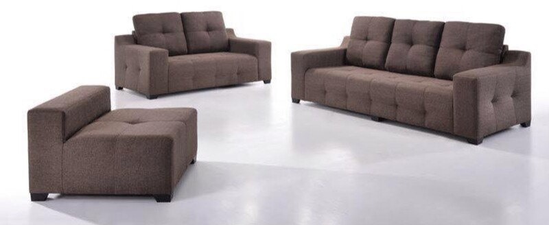 2+3 Seater +Stool Sofa Set (Brown)