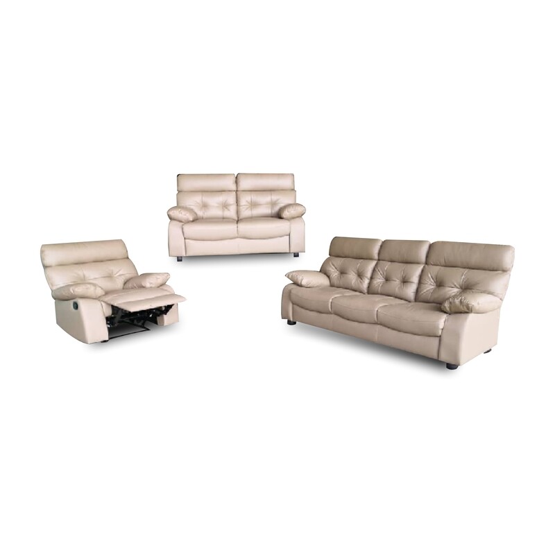 1 Recliner + 2+3 Seater Half Leather Sofa Set 1 Recliner + 2+3 Seater Half Leather Sofa Set