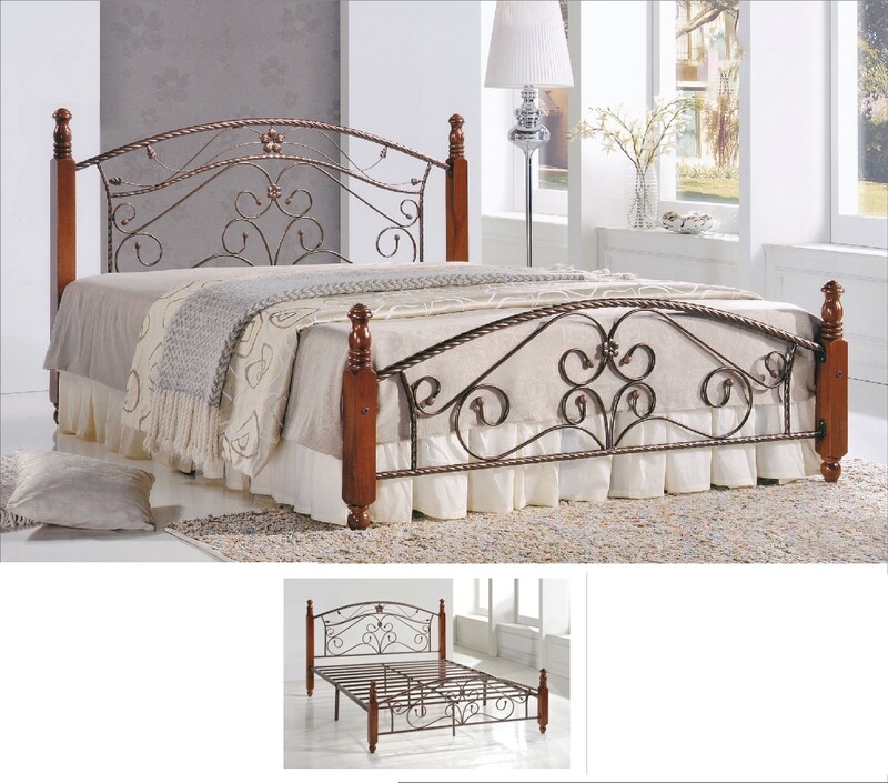 5ft Size Metal and Wooden Bed Frame - Queen Size 5ft Size Metal and Wooden Bed Frame - Queen Size