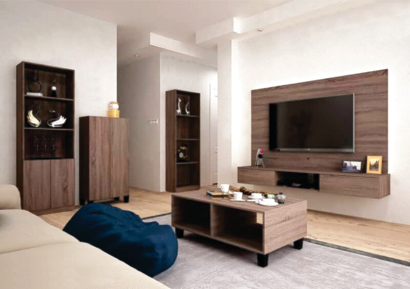 Living Package (6ft High TV Cabinet + Coffee Table + Shoes Cabinet + 2 Display Cabinet)