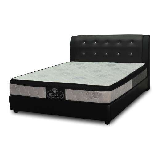 Full Bed Set (Nana Queen Size Bed Frame + 11inch Black Diamond Queen Size Spring Mattress)