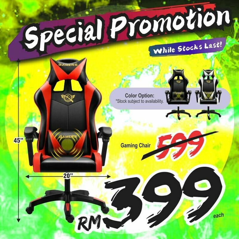 Gaming Chair - Black/White/Red Gaming Chair - Black/White/Red