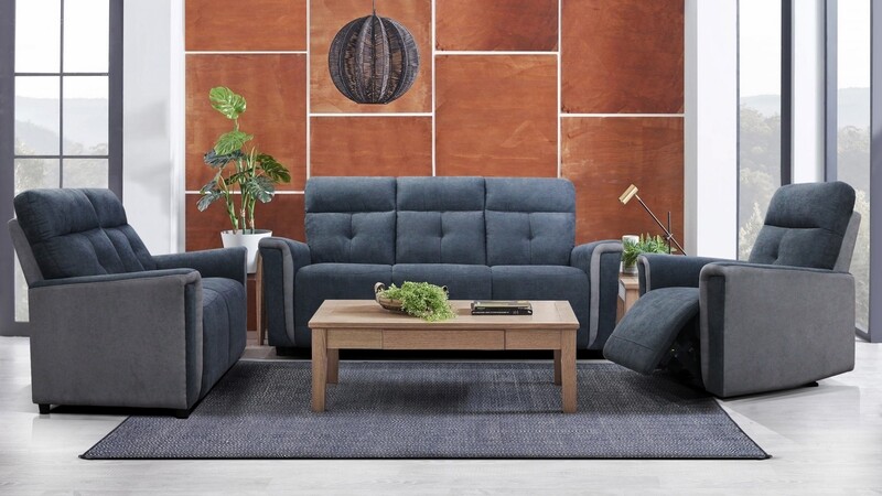 Recliner and 2+3 Seater Fabric Sofa Set