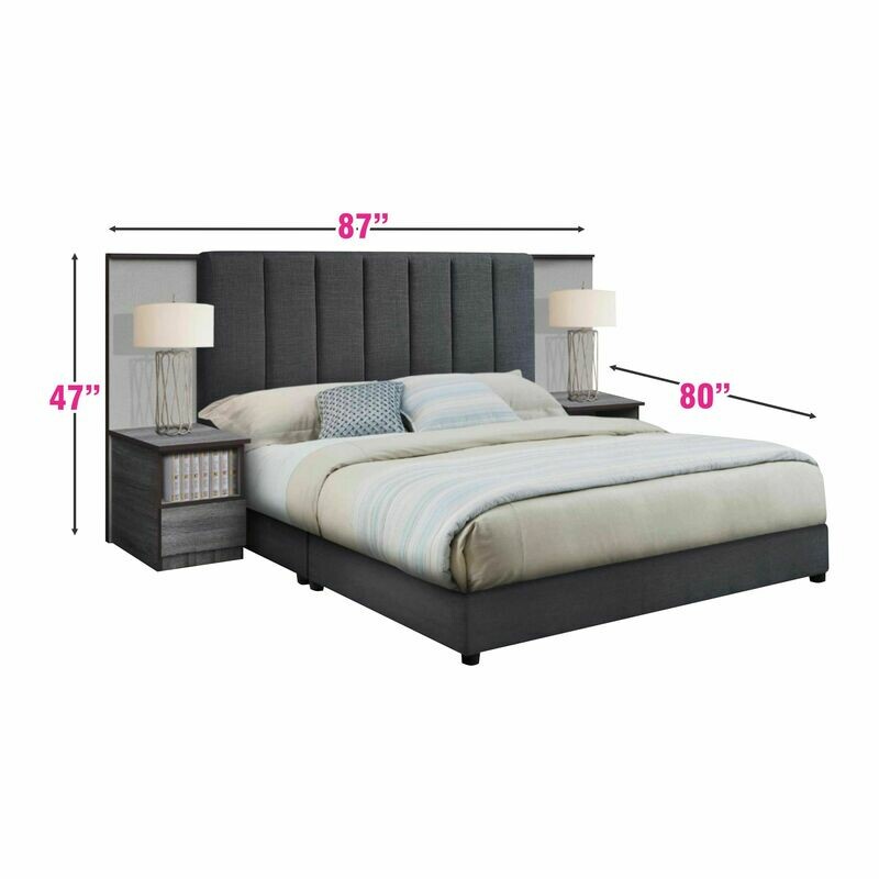 Bedframe (without mattress) and Side tables - Queen Size