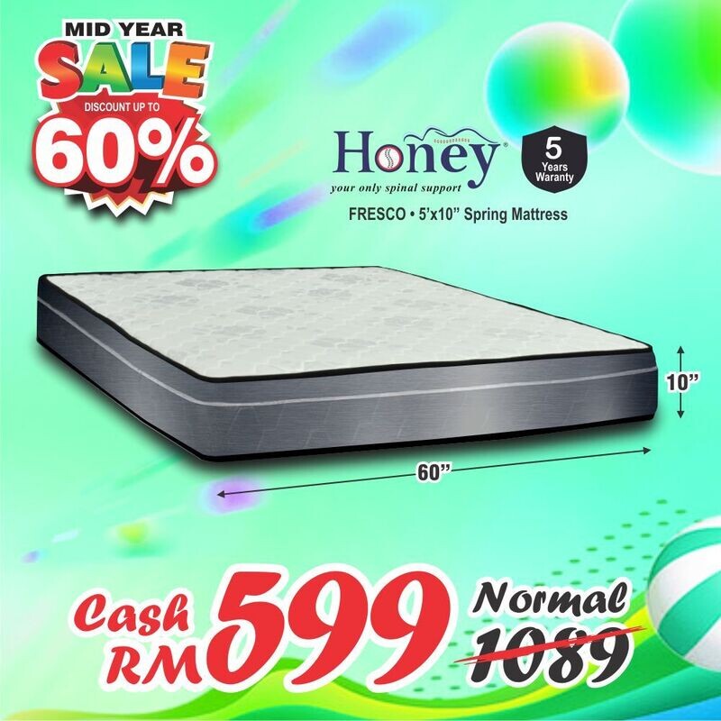 HONEY | 5ft x 10inch 2 Layer Spring Mattress – Queen Size HONEY | 5ft x 10inch 2 Layer Spring Mattress – Queen Size