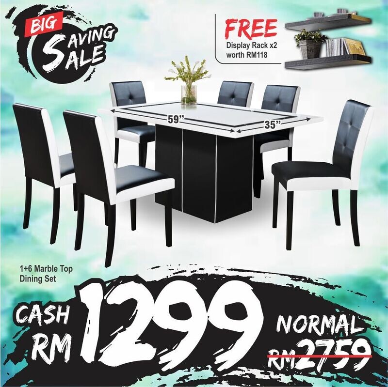 1+6 Marble Dining Set