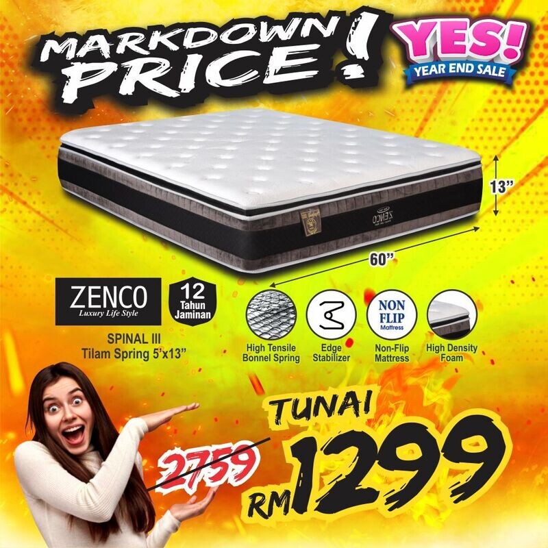 ZENCO | 13 inch Spinal III Spring Mattress - Queen ZENCO | 13 inch Spinal III Spring Mattress - Queen