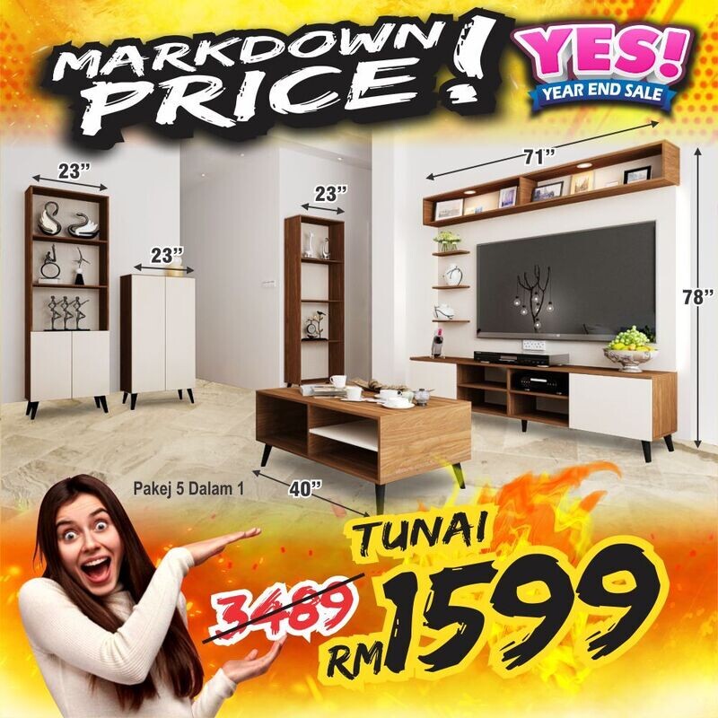 Living Package (6ft High TV Cabinet + Coffee Table + Shoe Cabinet + 2 Display Cabinet) Living Package (6ft High TV Cabinet + Coffee Table + Shoe Cabinet + 2 Display Cabinet)