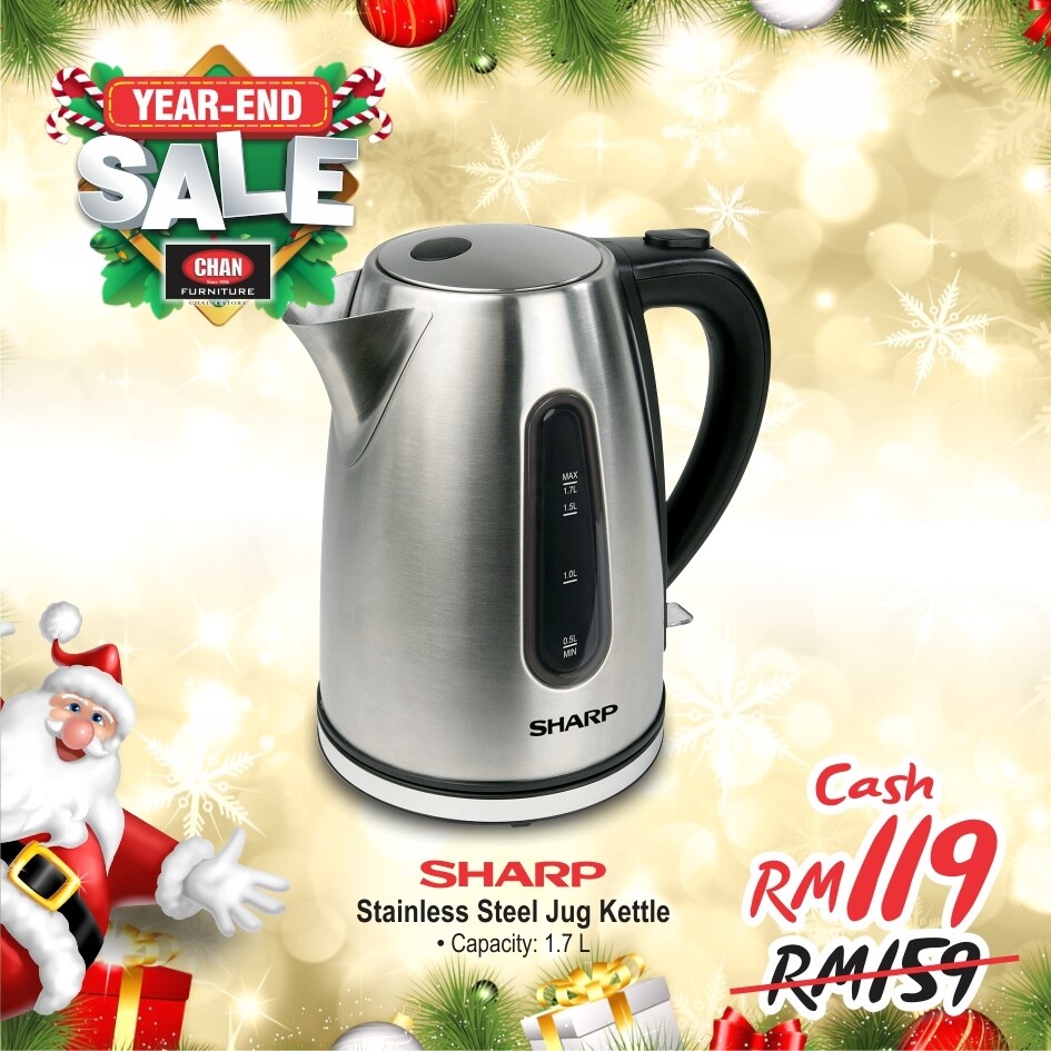 SHARP | 1.7L Stainless Stain Jug Kettle