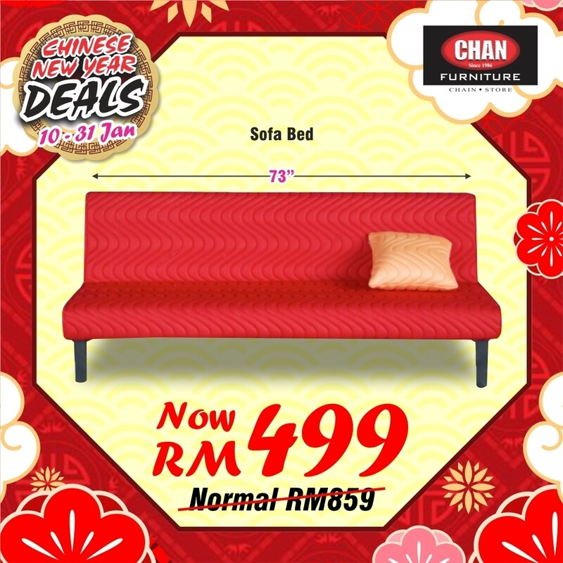 Modern Sofa Bed with free cushion - Red Modern Sofa Bed with free cushion - Red