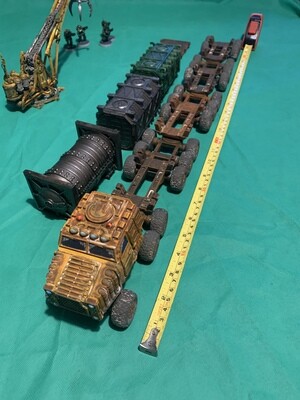 28mm Goliath Bigrig landtrain with 4 trailers, flatbed & fuel bowser