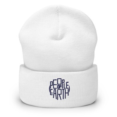 People of Earth Beanie_WHITE and BLUE