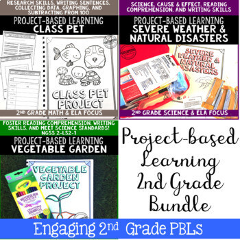 Project-Based Learning for 2nd Grade Bundle: Science, Math, and ELA Projects