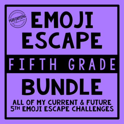 5th Grade Emoji Escape ELA & Math Bundle