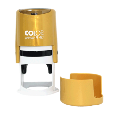 Печать на автоматической оснастке Colop R40, 40 мм, золотистый