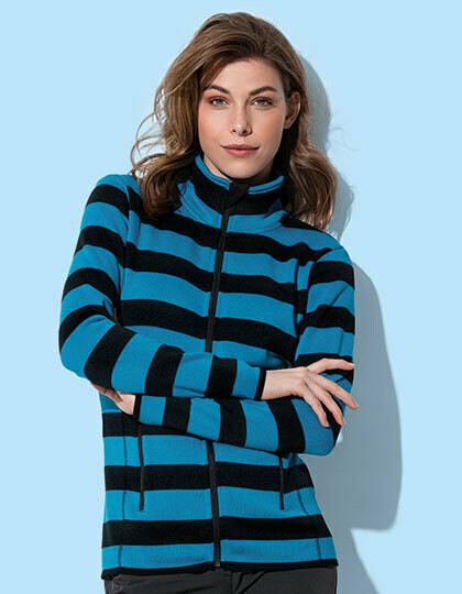 Damen Striped Fleece Jacke