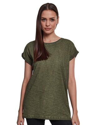 Damen Shirt Ladies` Spray Dye Extended Shoulder Tee